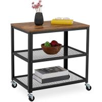3 Niveles, Diseño Industrial, 61x60x40 cm, Camarera, Acero y MDF, - details 0