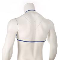 CLEVER-MENMODE-Lencería de encaje transparente para hombre, sujetadores eróticos, ropa de dormir Sissy, cuello Halter, arnés con correas ajustables, Mini sujetador para hombre - details 9