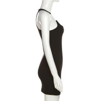 Camisola de cintura alta con cuello en U, corte ajustado de color liso para mujer, moda urbana - details 8