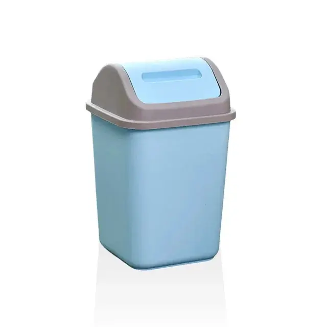 Cubo de basura de plástico con tapa oscilante, papelera clasificada para el hogar, papelera de papel de cocina - 1
