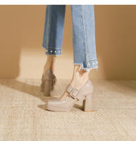 Zapatos Mary Jane de tacón alto con punta cuadrada, hebilla y tacón grueso. - details 12