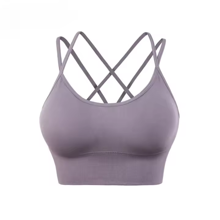 1 unidad de sujetadores deportivos de algodón para mujer, Sujetador deportivo liso con realce para trotar, gimnasio, Sujetador deportivo para mujer, ropa interior para chica, Fitness, correr, Yoga, Top deportivo - 1