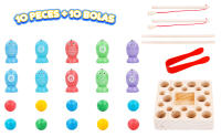 Juego de Pesca Magnético de Madera Excitat 3 en 1 Juguetes para Niños 10 Piezas y 10 Bolas Rompecabezas - details 3