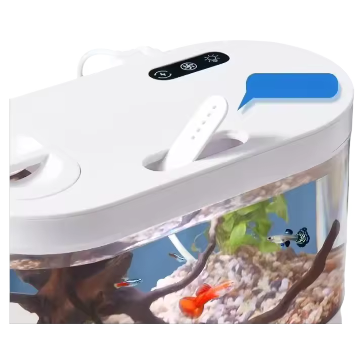 Acuario De Escritorio Mini Con Bomba De Agua LED Y Filtro Integrado Pequeño Tanque De Goldfish Auto-circulación - 1