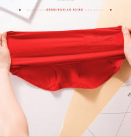 4 piezas Bragas de algodón para mujer, ropa interior roja de la buena suerte, transpirable, de talla grande, de cintura alta, adelgazante - details 12