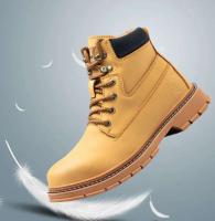 Botas altas para hombre, zapatos de seguridad de cuero para trabajo con punta de acero y antiperforación, zapatos impermeables - details 27