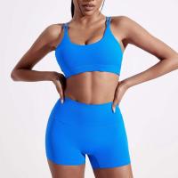 Sujetador cruzado de Color sólido para mujer, Top deportivo ajustado suave de alta resistencia, ropa interior de entrenamiento integral para gimnasio y Yoga con almohadilla para el pecho - details 2