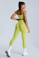 Conjunto de ejercicio de yoga sin costuras para mujer, ropa deportiva de entrenamiento portátil, gimnasio y fiesta, conjunto de 2 piezas - details 10