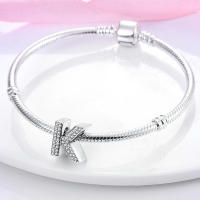 Series de Encantos de Plata Esterlina S925 Letras de Alfabeto Ajuste para Pulsera y Brazalete de 3mm Joyería Fina de Cumpleaños para Mujeres - details 10
