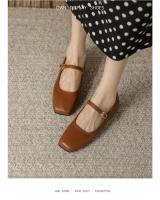 Zapatos planos de mujer estilo francés, primaverales, nuevos, de cuero suave, con hebilla de una palabra, punta cuadrada, boca poco profunda, temperamento retro, estilo Mary Jane. - details 19