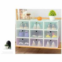 Cajas de zapatos de plástico de 20 piezas, cajas de almacenamiento de zapatos grandes apilables con tapas - details 1