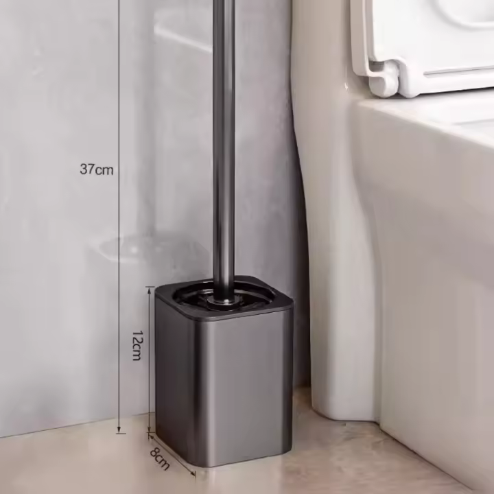 Escobilla de Baño de Metal de Lujo Soporte Montado en la Pared, Sin Ángulo Muero, Herramientas de Limpieza del Hogar, Accesorios de Baño - 1