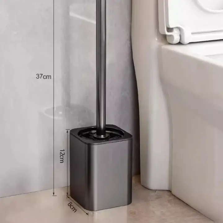 Escobilla de Baño de Metal de Lujo Soporte Montado en la Pared, Sin Ángulo Muero, Herramientas de Limpieza del Hogar, Accesorios de Baño - 1