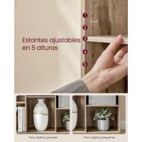 Estantería Almacenaje, de 6 Compartimientos, para Sala de Estar, Estudio, Oficina, 30 x 65,5 x 97,5 cm, Blanco LBC203D - details 20
