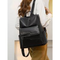 Mochila De Hombro PU Para Mujeres Con Diseño De Tachuelas, Multifuncional Para Viajes O Viajes De Negocios - details 5