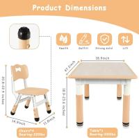 AuAg Juego de mesa multiactividad para niños de 5 piezas, escritorio de estudio para niños, juego de sillas de escritorio para niños, juego de mesa y 4 sillas para niños, altura ajustable - details 43