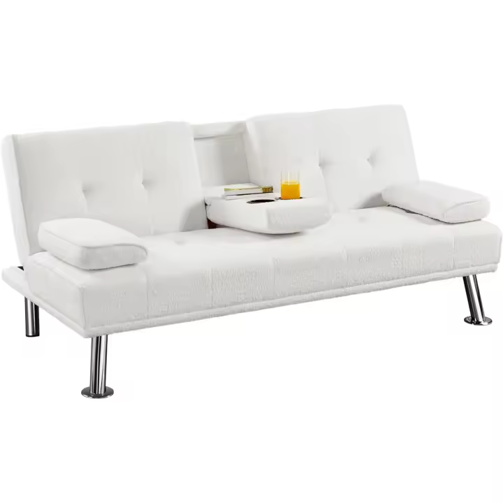 Plegable Tapizada de Poliéster Sofá con Soporte de Botella Cama 167 X94 cm MAX Capacidad 350 KG Cama - 1