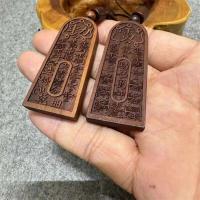 Cinco pedidos de trueno, ficha de madera de azufaifo de relámpago, tabú de glicina púrpura, colgante de la suerte - details 2