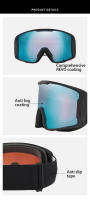 Gafas de esquí para adultos, lentes de Snowboard para esquí al aire libre, a prueba de viento, de doble capa, antiniebla, para nieve, para hombre y mujer, novedad de 2023 - details 4