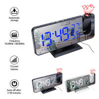 Despertador Digital LED, proyección de Radio con temperatura, humedad, reloj de espejo, pantalla de hora de cabecera multifuncional, Mesa de Color - details 6