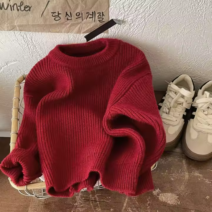 Otoño Invierno multifuncional ajuste suelto para niños niñas, suéter cálido y grueso de color sólido para niños, - 1