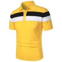 Pecho de manga para hombre con tres rayas a juego a la moda y manga corta con solapa para hombre - details 1