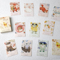 Tarjeta de Saludo de Dibujos Animados de Ganso y Pájaro de Nbyinto Set de 28 Hojas Mini Tarjeta Postal para Cumpleaños Regalo de Negocios - details 0