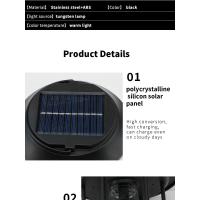 Lámpara Solar de pared cálida de 3 modos para exteriores, jardín, patio, decoración impermeable, farola, detección de movimiento humano, linterna de luz cálida - details 0