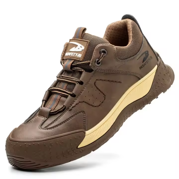 Zapatos de trabajo con punta compuesta para hombre, zapatillas de seguridad de cuero indestructibles, antigolpes, antipinchazos, aislamiento, 6KV - 1