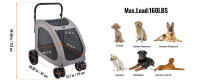 SucceBuy Cochecito para Mascotas, Cochecito para Perros de 4 Ruedas con Frenos, Capacidad de Peso de 160 Libras, Altura Ajustable, Ventanas de Malla Transpirable - details 6