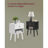Juego de Mesa de Noche de Madera Mesa auxiliar con Cajón y Espacio de Almacenamiento Abierto - details 5
