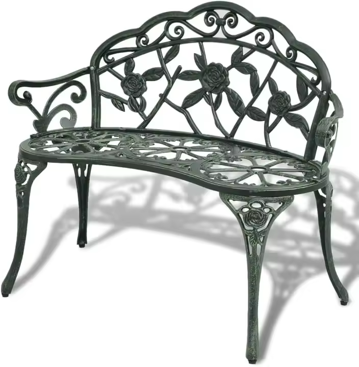 Banco de Jardín Blanco de Aluminio Fundido Dimensiones 100 x 54 x 80 cm - 1