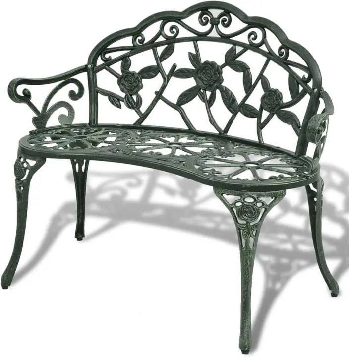 Banco de Jardín Blanco de Aluminio Fundido Dimensiones 100 x 54 x 80 cm - 1