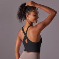 Hamidou-Chaleco de Yoga cruzado en la espalda, ropa interior deportiva sin costuras, Sujetador deportivo de alto impacto, secado rápido, adelgazante - details 26