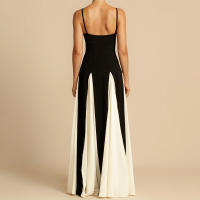 BUNO-Vestidos largos elegantes con espalda descubierta y cuello bajo para mujer, vestidos sexys sin mangas en negro y blanco, vestidos largos ajustados, novedad de 2025, batas de noche elegantes - details 10