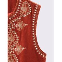 BUNO-Chaleco bordado de terciopelo Vintage para mujer, chaqueta sin mangas con cuello de pico, chalecos elegantes, chalecos de moda para mujer, abrigo 2025 - details 8