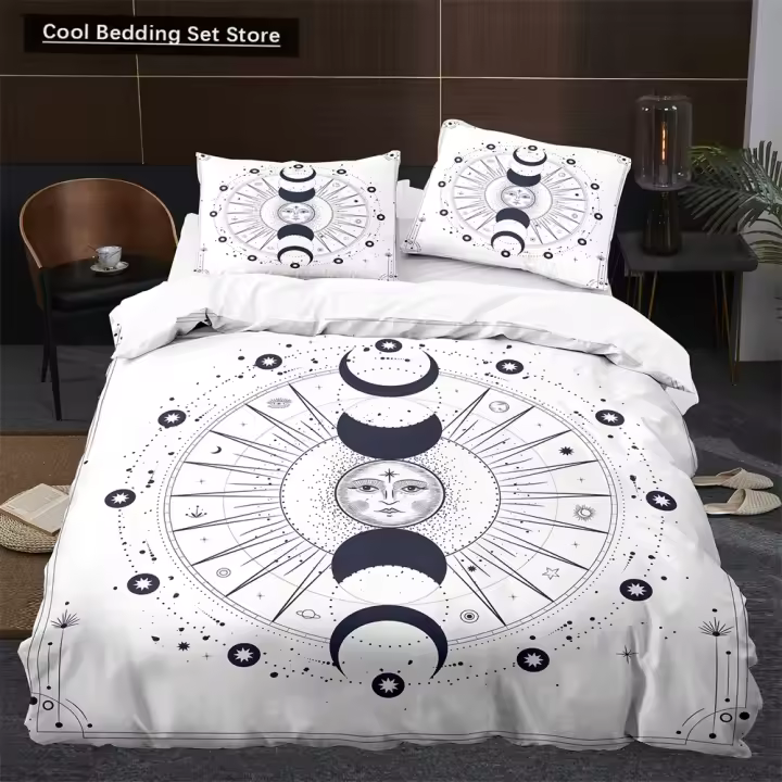 Estilo Mágico Boho Duvet Cover Tribu Exótica Dorada Cubierta de Colchón de Poliéster para Adolescentes y Adultos 2/3pcs - 1