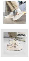 Zapatos blancos grandes de suela gruesa y punta redonda para hombre, tendencia ins otoño 2025, versión coreana, zapatos casuales para estudiantes, zapatos casuales, zapatos deportivos - details 8