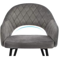 Terciopelo, Silla Acolchada con Reposabrazos, Patas de Metal, Diseño Elegante, para Comedor, Sala de Estar, Dormitorio, Cocina, Gris LDC82GY - details 9