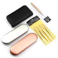 Pinzas de alta precisión para extensiones de pestañas, pinzas de acero inoxidable de alta precisión para pelo encarnado, cejas - details 1