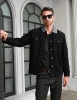 Chaqueta de pana forrada de Sherpa para hombre, chaquetas de camionero, cuello vuelto de algodón, abrigo informal cálido, invierno - details 6