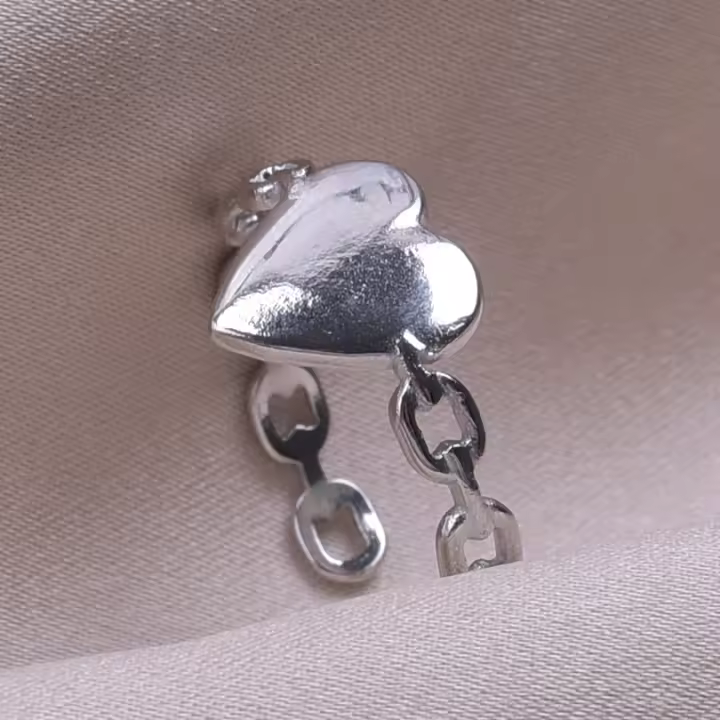 Joyería para dedos de niña, Anillos de corazón para mujer, accesorios, Anillo de acero inoxidable, suministros de amor, Anillos DIY, regalo del Día de San Valentín - 1