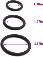 Anillo hermético de silicona con bloqueo de Semen duradero para hombres, juguetes de goma para retrasar la eyaculación, anillos sexuales masculinos, 3 uds. - details 4