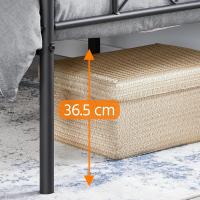 Cama Doble 140 x 200 cm con Espacio Almacenamiento Bajo Marco Metal Altura del Suelo 32 cm Blanco - details 42