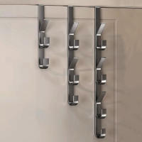 Gancho para colgar en la puerta de calidad, sin perforaciones, sobre la puerta, tipo trasero, colgador de abrigos, bolso multifuncional, estante de almacenamiento para el hogar - details 6
