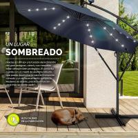 Parasol Excentrico de Sombrilla con 32 Luces LED Solar Giratorio 360º, Protección UV - details 34