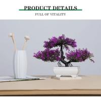 Plantas artificiales bonsái árbol pequeño simulación plantas en maceta mesa adornos en maceta para Hotel jardín decoración del hogar flor falsa - details 8