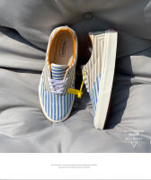 Zapatos de tablero bajos a rayas azul-marrón, talla extra grande para hombre y mujer, los mismos zapatos casuales versátiles. - details 7