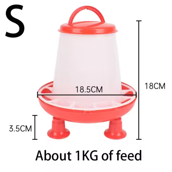 Suministros de riego, patas de soporte, alimentador de aves de corral, cubierta extraíble, alimentador de pollo, cubo de alimentación automática de plástico, Animal de granja - 1