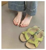 Sandalias planas de suela blanda antideslizantes y resistentes al desgaste de tendencia de color sólido a la moda para mujer - details 1